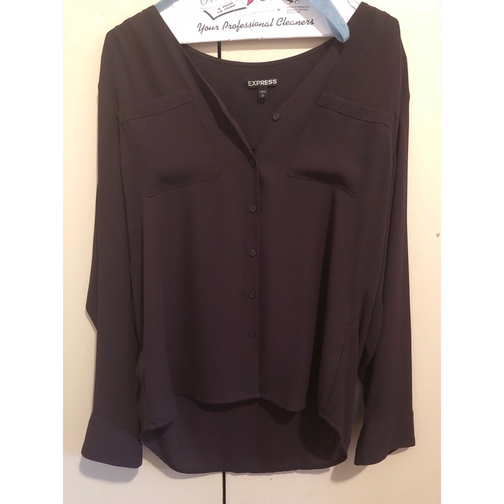 Purple no collar blouse